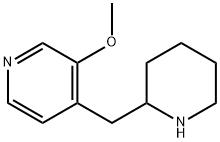 Pyridine, 3-methoxy-4-(2-piperidinylmethyl)- Structure