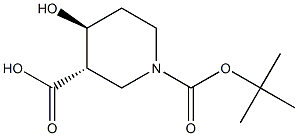 (3S,4S)-1-(tert-butoxycarbonyl)-4-hydroxypiperidine-3-carboxylic acid Structure