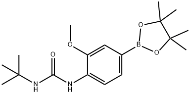 1-(tert-butyl)-3-(2-methoxy-4-(4,4,5,5-tetramethyl-1,3,2-dioxaborolan-2-yl)phenyl)urea Structure