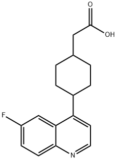 2-(4-(6-fluoroquinolin-4-yl)cyclohexyl)acetic acid Structure