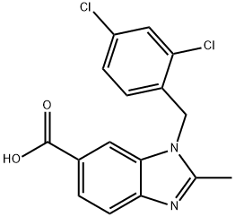 6-carboxy-1-(2,4-dichlorobenzyl)-2-methylbenzimidazole Structure