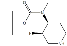 tert-butyl ((3R,4S)-3-fluoropiperidin-4-yl)(methyl)carbamate Structure