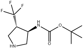 tert-butyl ((3R,4S)-4-(trifluoromethyl)pyrrolidin-3-yl)carbamate Structure