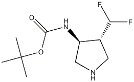 tert-butyl ((3S,4R)-4-(difluoromethyl)pyrrolidin-3-yl)carbamate 구조식 이미지