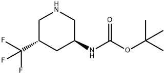 tert-butyl ((3S,5S)-5-(trifluoromethyl)piperidin-3-yl)carbamate Structure