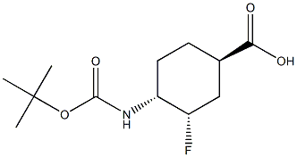 (1R,3S,4R)-4-{[(tert-butoxy)carbonyl]amino}-3-fluorocyclohexane-1-carboxylic acid Structure