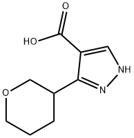 3-(oxan-3-yl)-1H-pyrazole-4-carboxylic acid 구조식 이미지