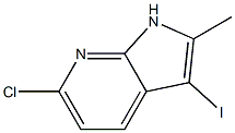 6-chloro-3-iodo-2-methyl-1H-pyrrolo[2,3-b]pyridine 구조식 이미지