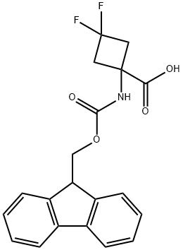 1-([(9H-Fluoren-9-ylmethoxy)carbonyl]amino)-3,3-difluorocyclobutane-1-carboxylic acid Structure