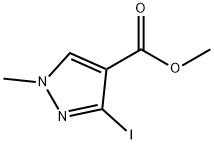 3-Iodo-1-methyl-1H-pyrazole-4-carboxylic acid ethyl ester 구조식 이미지