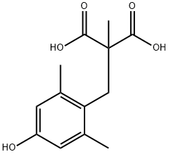 2-(4-hydroxy-2,6-dimethylbenzyl)-2-methylmalonic acid Structure