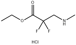 Ethyl 2,2-Difluoro-3-(methylamino)propanoate Hydrochloride 구조식 이미지