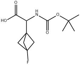 2-((tert-Butoxycarbonyl)amino)-2-(3-fluorobicyclo[1.1.1]pentan-1-yl)acetic acid Structure