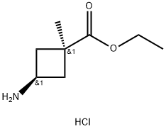 ethyl cis-3-amino-1-methylcyclobutanecarboxylate hydrochloride Structure