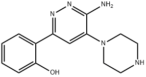 2-(6-amino-5-(piperazin-1-yl)pyridazin-3-yl)phenol Structure