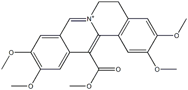 2,3,10,11-tetramethoxy-13-(methoxycarbonyl)-5H,6H-isoquino[3,2-a]isoquinolinium Structure