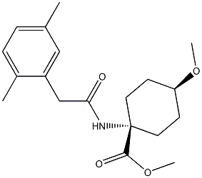 methyl cis-1-{[(2,5-dimethylphenyl)acetyl]amino}-4-methoxycyclohexanecarboxylate Structure