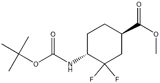 methyl trans-4-{[(tert-butoxy)carbonyl]amino}-3,3-difluorocyclohexane-1-carboxylate Structure