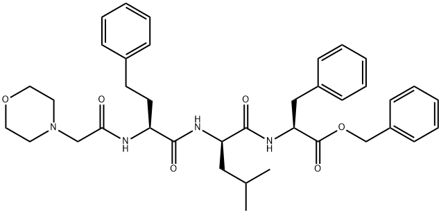 (S)-2-((R)-4-Methyl-2-((S)-2-(2-morpholinoacetamido)-4-phenylbutanamido)pentanamido)-3-phenylpropanoic acid Structure