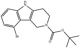 9-Bromo-1,3,4,5-tetrahydro-pyrido[4,3-b]indole-2-carboxylic acid tert-butyl ester Structure