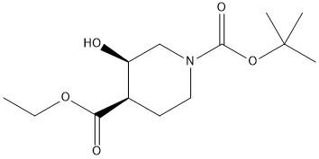 1-(tert-butyl) 4-ethyl (3R,4R)-3-hydroxypiperidine-1,4-dicarboxylate Structure