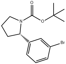 (S)-tert-Butyl 2-(3-bromophenyl)pyrrolidine-1-carboxylate 구조식 이미지