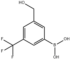 3-(Hydroxymethyl)-5-(trifluoromethyl)phenylboronic acid 구조식 이미지