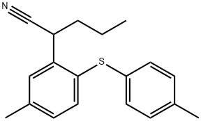 2-(5-methyl-2-(p-tolylthio)phenyl)pentanenitrile Structure