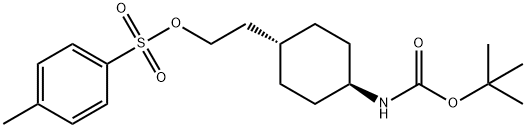 2-((1r,4r)-4-(tert-butoxycarbonyl)cyclohexyl)ethyl 4-methylbenzenesulfonate 구조식 이미지