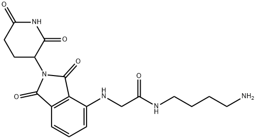 N-(4-aminobutyl)-2-(2-(2,6-dioxopiperidin-3-yl)-1,3-dioxoisoindolin-4-ylamino)acetamide 구조식 이미지