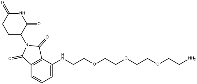 4-((2-(2-(2-(2-aminoethoxy)ethoxy)ethoxy)ethyl)amino)-2-(2,6-dioxopiperidin-3-yl)isoindoline-1,3-dione 구조식 이미지