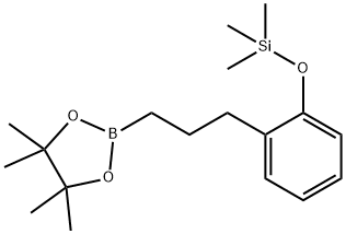 1,3,2-Dioxaborolane, 4,4,5,5-tetramethyl-2-[3-[2-[(trimethylsilyl)oxy]phenyl]propyl]- Structure