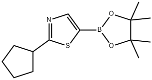 2-cyclopentyl-5-(4,4,5,5-tetramethyl-1,3,2-dioxaborolan-2-yl)thiazole 구조식 이미지