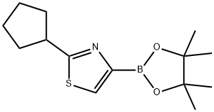 2-cyclopentyl-4-(4,4,5,5-tetramethyl-1,3,2-dioxaborolan-2-yl)thiazole 구조식 이미지