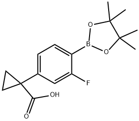 4-(1-Carboxycyclopropyl)-2-fluorophenylboronic acid pinacol ester Structure