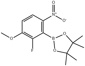 1,3,2-Dioxaborolane, 2-(2-fluoro-3-methoxy-6-nitrophenyl)-4,4,5,5-tetramethyl- Structure