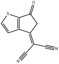2-(6-Oxo-5,6-dihydro-cyclopenta[b]thiophen-4-ylidene)-malononitrile 구조식 이미지