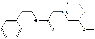 2,2-dimethoxy-N-{2-oxo-2-[(2-phenylethyl)amino]ethyl}ethanaminium chloride Structure