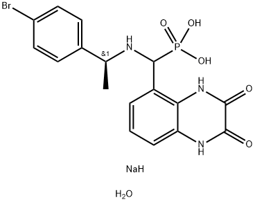 [[[(1S)-1-(4-Bromophenyl)ethyl]amino](1,2,3,4-tetrahydro-2,3-dioxo-5-quinoxalinyl)methyl] phosphonic acid tetrasodium salt 구조식 이미지