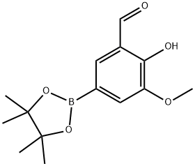 2-Hydroxy-3-methoxy-5-(4,4,5,5-tetramethyl-[1,3,2]dioxaborolan-2-yl)-benzaldehyde Structure