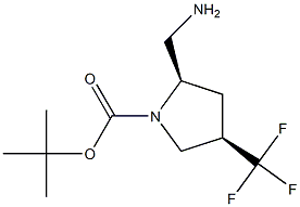 tert-butyl (2R,4R)-2-(aminomethyl)-4-(trifluoromethyl)pyrrolidine-1-carboxylate Structure