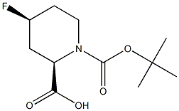 (2R,4S)-1-(tert-butoxycarbonyl)-4-fluoropiperidine-2-carboxylic acid Structure