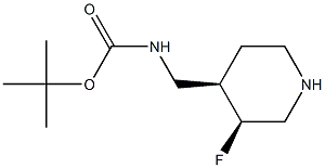 tert-butyl (((3S,4R)-3-fluoropiperidin-4-yl)methyl)carbamate 구조식 이미지