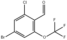 Benzaldehyde, 4-bromo-2-chloro-6-(trifluoromethoxy)- Structure