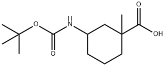 3-((tert-butoxycarbonyl)amino)-1-methylcyclohexanecarboxylic acid* 구조식 이미지