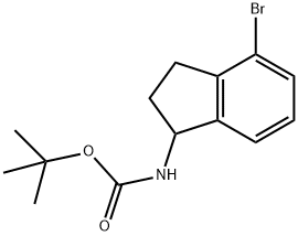 (4-Bromo-indan-1-yl)-carbamic acid tert-butyl ester 구조식 이미지