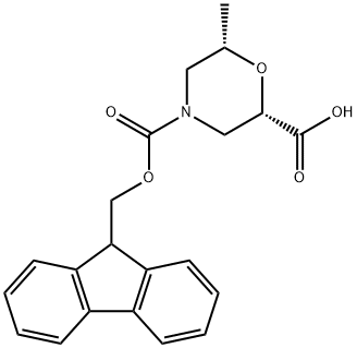 (2S,6S)-4-(((9H-fluoren-9-yl)methoxy)carbonyl)-6-methylmorpholine-2-carboxylic acid Structure