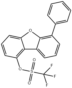 Methanesulfonic acid, 1,1,1-trifluoro-, 6-phenyl-1-dibenzofuranyl ester Structure