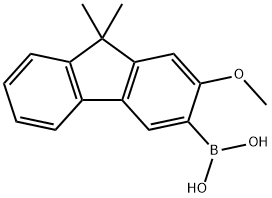 (2-methoxy-9,9-dimethyl-9H-fluoren-3-yl)boronic acid  구조식 이미지