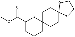 1,4,9-Trioxa-dispiro[4.2.5.2]pentadecane-10-carboxylic acid methyl ester* 구조식 이미지